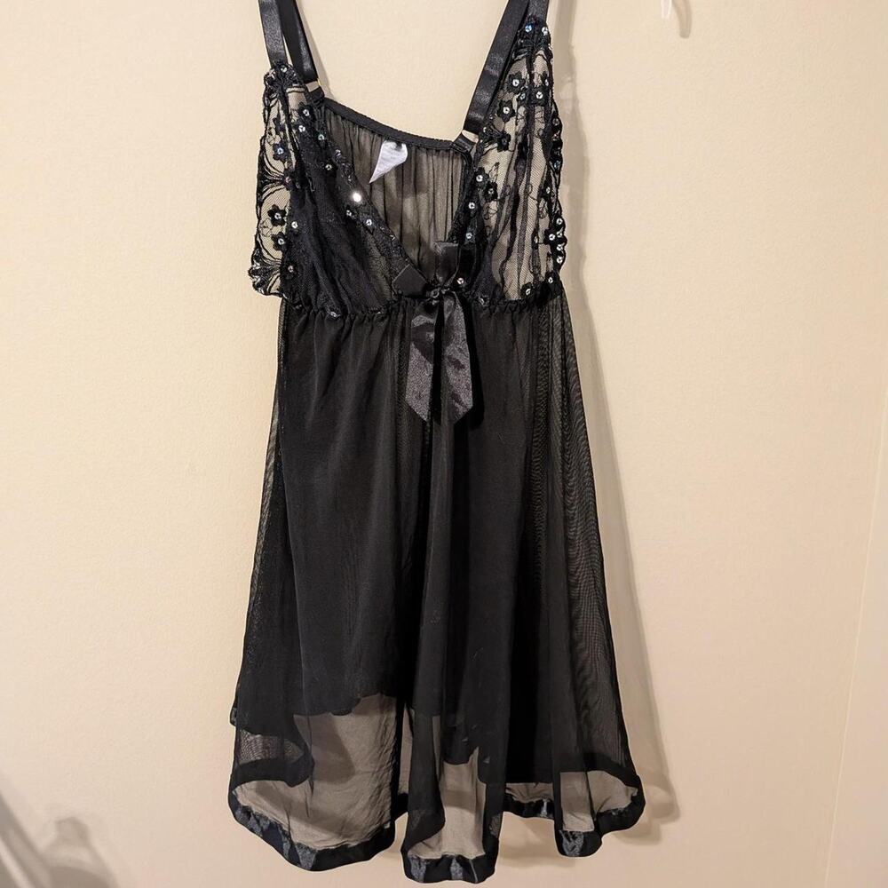 Black Sheer Lingerie Nightgown Unbranded